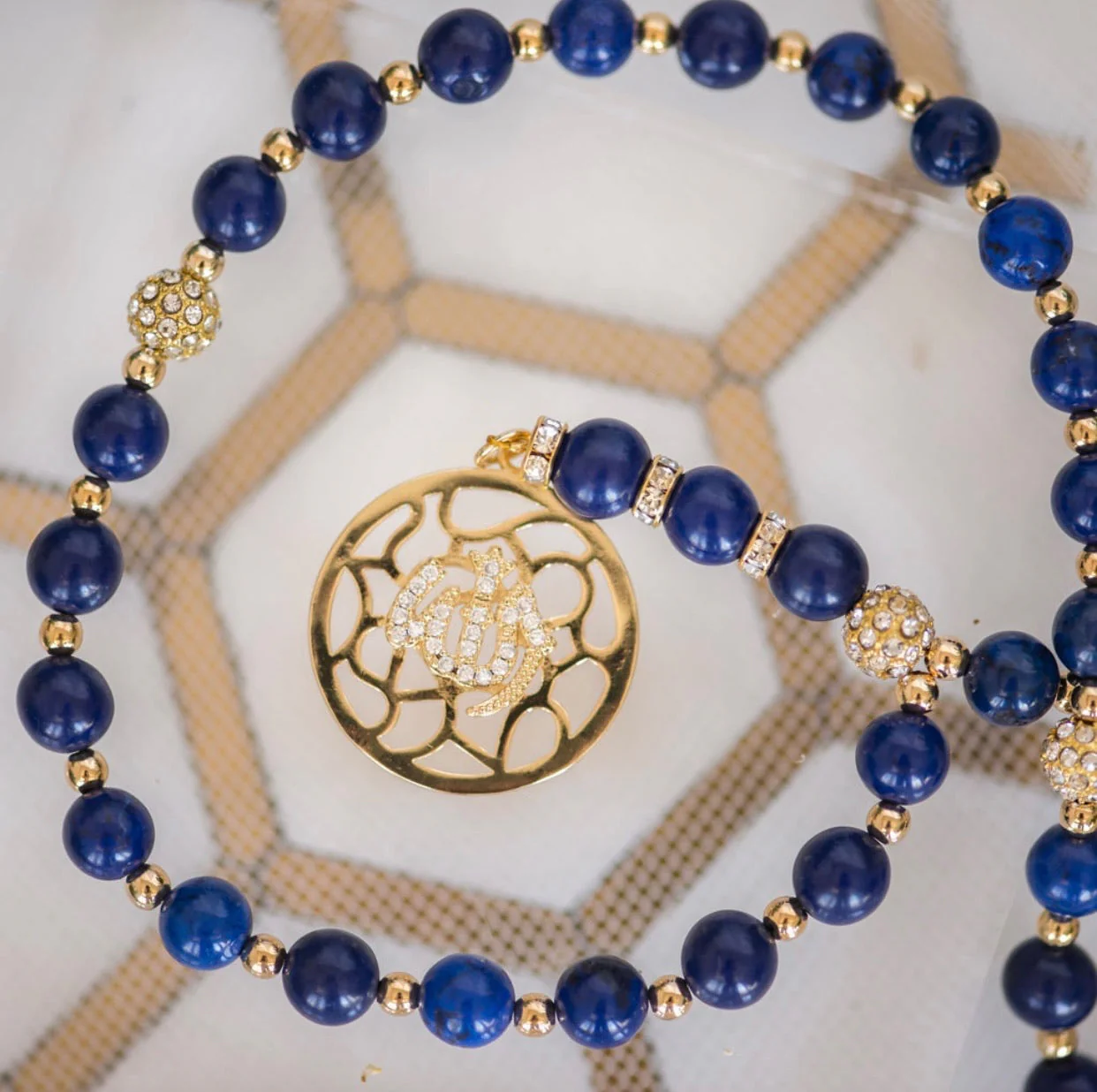 99 Beads Tasbih Misbaha with 24K gold plated Allah Pendant with Gift Box - Image 4