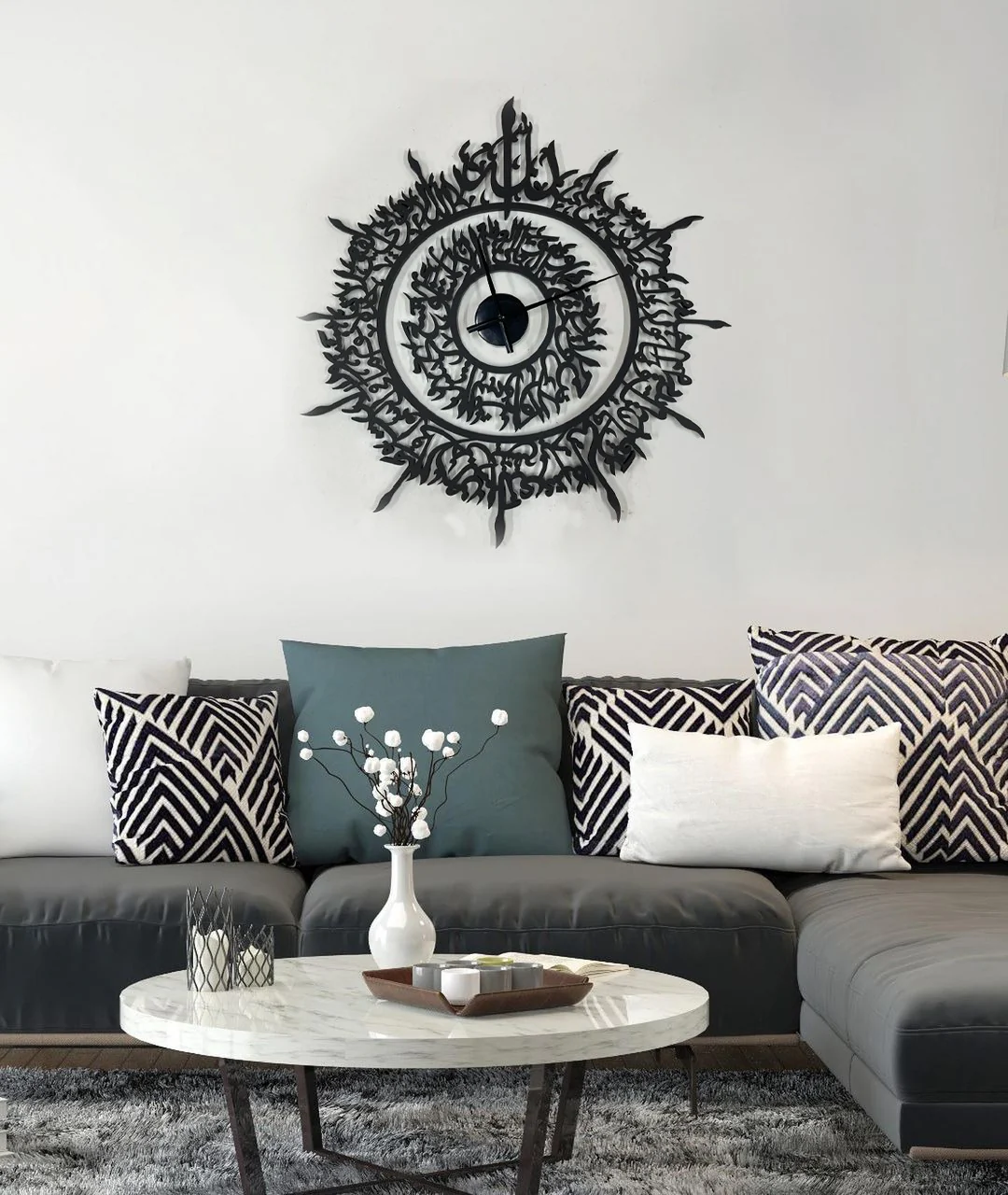 Ayat Al Kursi Clock in Stainless Steel. - Image 7